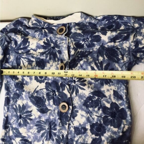Coldwater Creek Cotton Floral Print Wood Button Cardigan Sweater Top Cottagecore - Picture 14 of 16